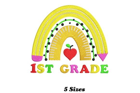 1st Grade Rainbow: A Playful Touch for Holiday Embroidery