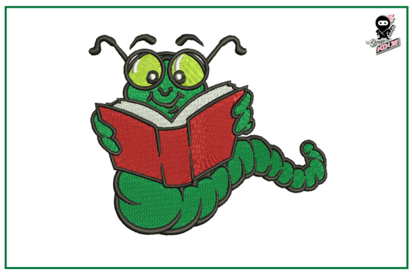 Caterpillar with Book Embroidery Design Review