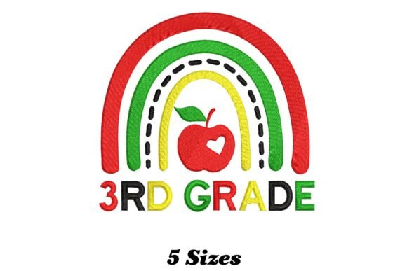 Charming 3rd Grade Rainbow: A Seasonal Embroidery Gem