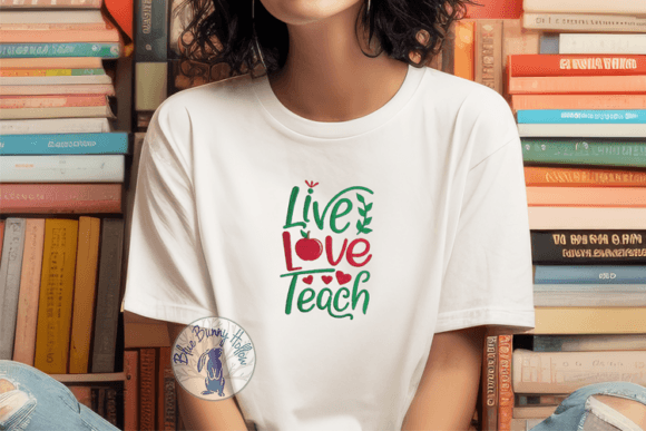 Live Love Teach: A Thoughtful Embroidery Design for Boutique Sweatshirts