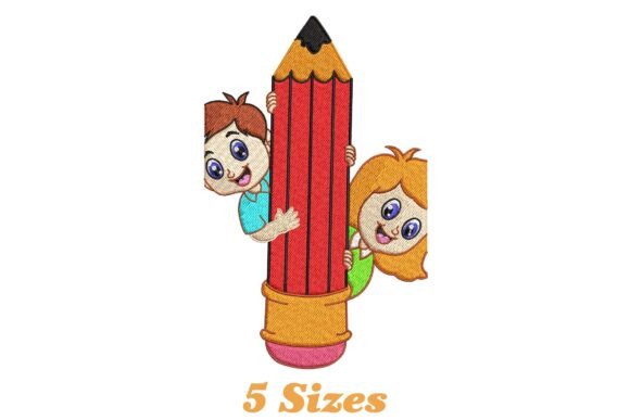 Pencil with Boys and Girls: A Playful Embroidery Pick for Craft Fairs